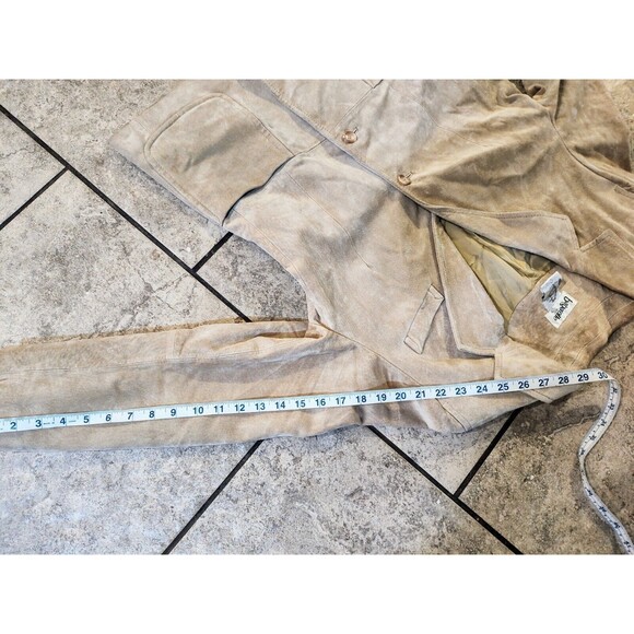 WOMENS BAGATELLE VINTAGE TAN SUEDE/LEATHER JACKET SZ 10P Fast Shipping - Picture 2 of 12